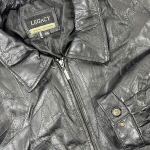VTG Legacy Original Leatherwear Patchwork Jacket‎ size 3XL Long Sleeve Full Zip